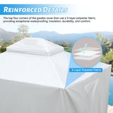 Domi 10’x12’ Gazebo Cover for Hardtop Gazebos, Outdoor Universal Winter Gazebo Cover with Sidewalls and Mesh Windows, All Season Waterproof Enclosed Gazebo Cover, White domi outdoor living