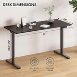 FLEXISPOT Electric Standing Desk 63 x 28 Inch Adjustable Height Desk Home Office Computer Workstation Sit Stand Desk, Black Top + Black Frame FLEXISPOT