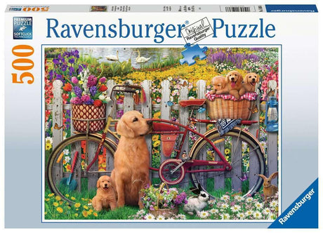 Ravensburger 15036 Cute Dogs in The Garden 500 Piece Puzzle for Adults - Every Piece is Unique, Softclick Technology Means Pieces Fit Together Perfectly Ravensburger