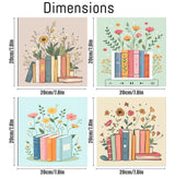 Canrichshop 4 Pcs Book Paint by Numbers Kit for Adults & Ages Over 12,Framed Books Adults' Paint-by-Number Kits, DIY Painting by Numbers for Adults Flowers for Decor Present 8X 8 in Canrichshop