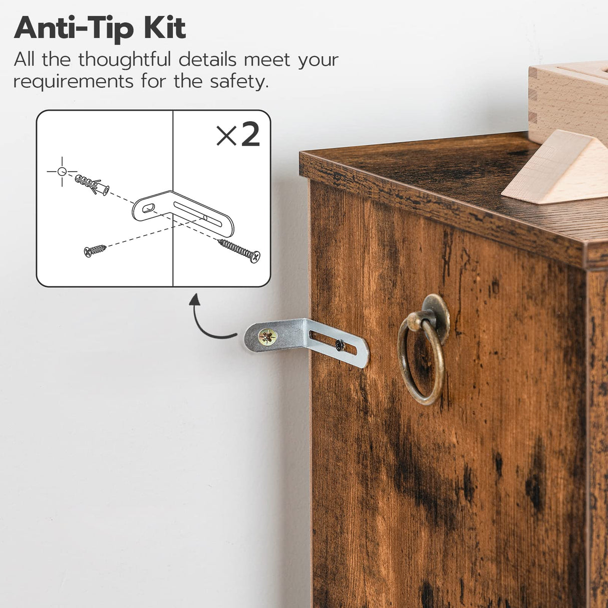 HOOBRO Rustic Brown Kids Bookshelf and Toy Storage Cabinet with 8 Cubicles HOOBRO