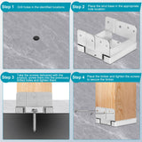 6 PCS 4x4 Post Base for Concrete, Adjustable Aluminum-zinc Plated Steel Deck Post Anchor Base for 3.5x3.5 Wood, Post Base Holder with 1" Standoff for Deck Gazebo Pergola Porch（Includes Screws Lonsge