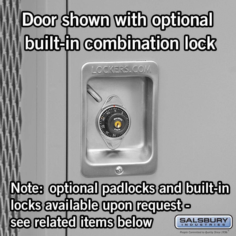 Salsbury Industries 72024GY-U Unassembled 6-Feet High 24-Inch Deep Standard Gear Metal Locker Ventilated Door, Gray Salsbury Industries