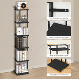 MAHANCRIS Bookshelf, 6-Tier Bookcase, Vertical Tall Narrow Book Shelf for Small Space, Open Storage Display Shelf with Stable Base & Anti-Tip Kits, for Living Room, Office, Study, Black BKBK11601 MAHANCRIS