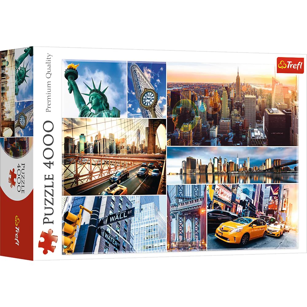 Trefl New York Collage 4000 Piece Jigsaw Puzzle Red 54"x38" Print, DIY Puzzle, Creative Fun, Classic Puzzle for Adults and Children from 15 Years Old Trefl