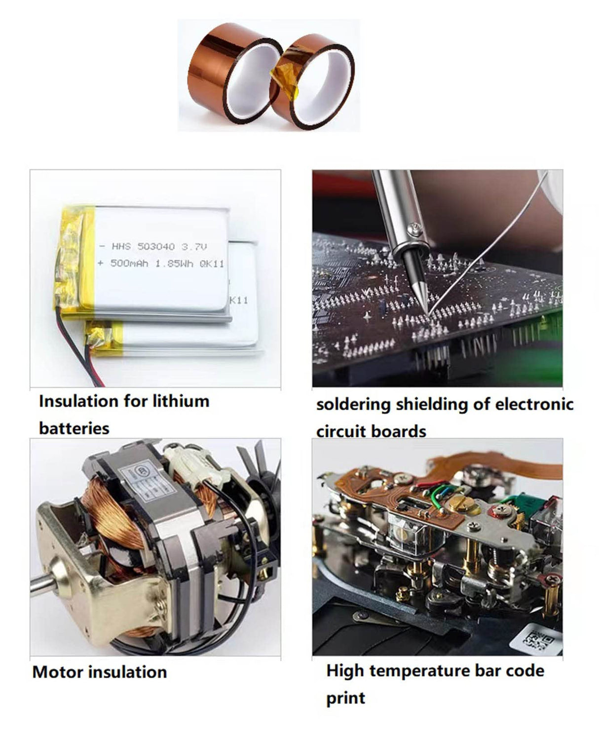 2 Rolls 1/4 Inch 6mm X 33m 108ft 3D Printer Polyimide Heat Resistant Transfer Thermal Tape,Sublimation Tape,Heat Vinyl Press Tape,No Residue,High Temperature Tape,Electronics,Soldering,Circuit Board Hoerev
