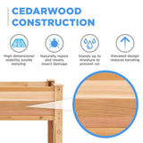 Jumbl Raised Canadian Cedar Garden Bed | Elevated Wood Planter for Growing Fresh Herbs, Vegetables, Flowers, Succulents | 34x18x30” Jumbl