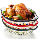 Peohud 3 Pack Ceramic Baking Dishes, 50 Oz Large Casserole Dish for Oven, Oval Au Gratin Pans, Porcelain Bakeware Set Lasagna Pans for Cooking, Cake Dinner, Kitchen, 10 x 7.9 x 2.6 Inches Peohud