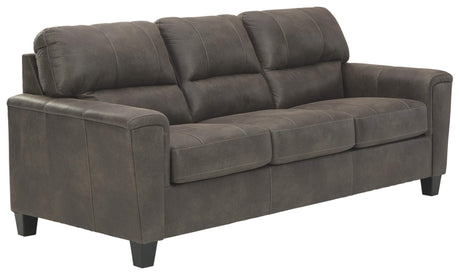 Signature Design by Ashley Navi Faux Leather Modern Sofa, Gray Signature Design by Ashley