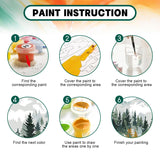 Framed Paint by Numbers Kit for Adults Beginner & Kids Age 8-12, Easy Landscape Adult Paint by Number Kits on Canvas, DIY Acrylic Forest Number Painting for Adults Mountain for Home Decor 8x12 Inch Possoco