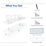 FLEXIMOUNTS 2-Pack 1x4ft 12-inch-by-48-inch Wall Shelf Garage Storage Rack Wall Mounted Floating Shelves, 450 lbs Load Capacity, White FLEXIMOUNTS