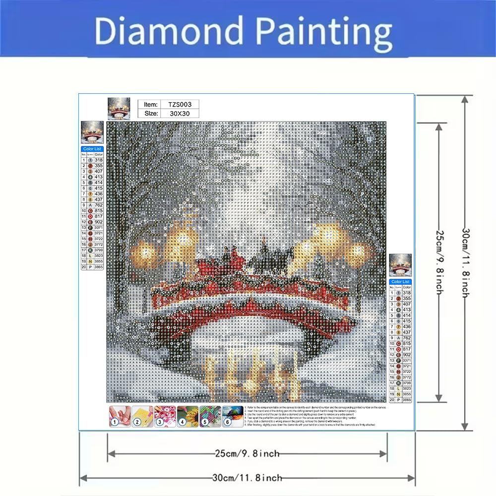 BOHADIY Diamond Art Kits for Adults, Christmas Winter Bridge Diamond Painting Kits for Beginner Round 5D Full Drill Snowy Forest Diamond Dots Crafts for Home Wall Decor Gifts 12x12 Inch BOHADIY