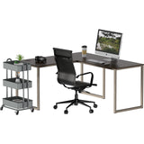 SHW Home Office 55 Inch Large L Shaped Corner Desk, 24" Deep, Espresso SHW