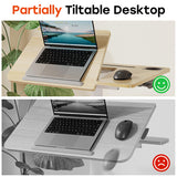 JOY worker Mobile Standing Desk, Pneumatic Height Adjustable Table, 60° Tiltable Rolling Laptop Desk, Portable Sit Stand Desk with Wheels Cup Holder JOY worker