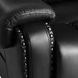 Large Massage Recliner Loveseat with Storage Console Lumbar Heating, PU Leather Reclining Sofa Chairs, Ergonomic Living Room Loveseat Chairs with 2 Cup Holders (Black) COSVALVE