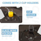 Cecarol Normal Size Adirondack Chair Plastic, Outdoor Fire Pit Chair with Cup Holder, Adirondack Patio Chair Weather Resistant for Outside, Porch, Lawn, Garden- AC01S, Coffee Cecarol