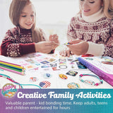 Girls Jewelry Making Kit. Best Necklace Pendant & Bracelet Crafting Set with Glass Beads & Charms. Fashion Accessories, Arts Crafts Supplies. Birthday Gift Glittery Garden