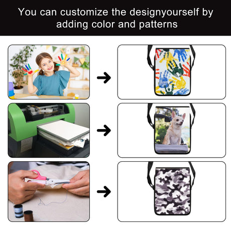 6 Pcs Sublimation Bags Blanks Sublimation Sport Bag Sublimation Shoulder Bag Sublimation Crossbody Bag DIY Sublimation Bags for Adults Children Father's Day Gifts Olutacot