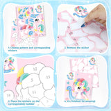 PERRYHOME 3PCS Sticker by Number Paint Books for Girls Ages 4-8, Unicorn Mermaid Frozen Themes Sticker Activity Books, Girls Crafts Party Birthday Christmas Gifts Toys PERRYHOME
