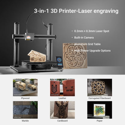 Snapmaker 2.0 A350T 3D Printer, 3 in 1 3D Printer with 3D Printing Laser Engraving CNC Carving,FDM Large 3D Printer Auto Bed Leveling,Printing Size 12.6X13.8X13in,All Metal Frame - WoodArtSupply