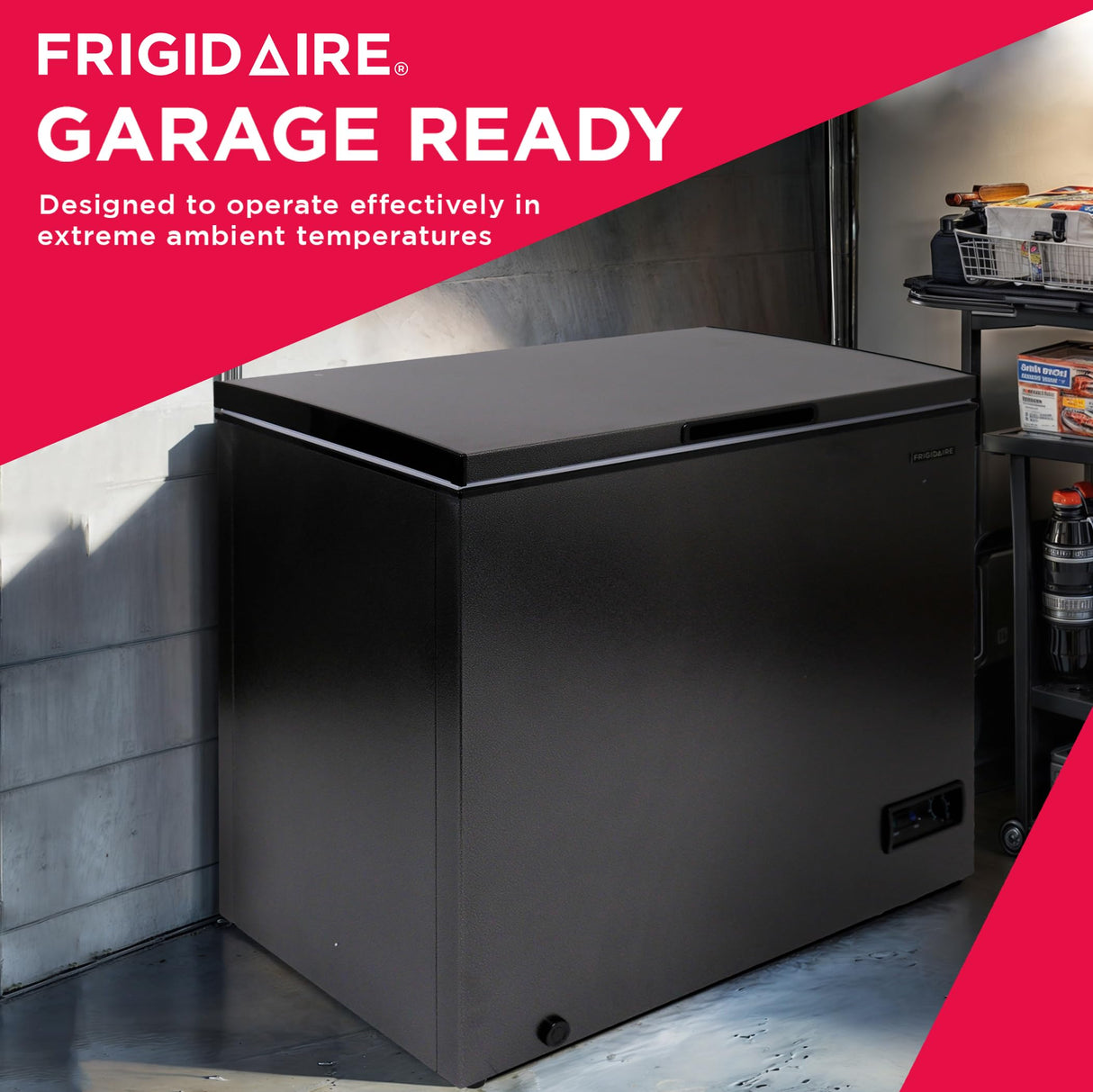 Frigidaire EFRF70136COM Chest Deep Freezer, 7 Cu. Ft. Capacity, Granita Rugged Design-Adjustable Thermostat-Removable Vinyl Coated Wire Basket-Easy Defrost Drain Frigidaire