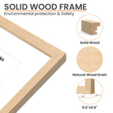 upsimples 8x10 Picture Frame, Natural Solid Wooden Picture Frames, Display 5x7 with Mat or 8 x 10 Without Mat, Wall or Tabletop, 1 Pack upsimples