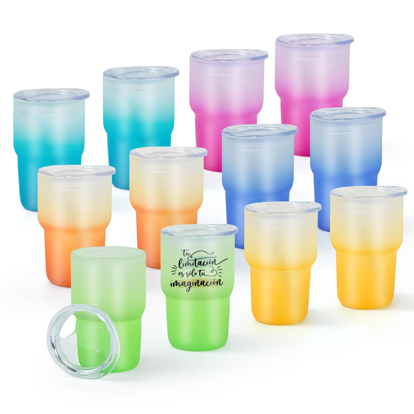 AGH Sublimation Shot Glasses 3 oz Mini Glass Tumblers Set of 12 Gradient Shot Glasses Sublimation Blanks Products