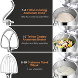 Mini Angel Stand Mixer,10-Speed 5QT Kitchen Electric Mixer,Tilt-Head Food Mixer with Dough Hook, Wire Whisk, Flat Beater, Stainless Steel Bowl (Silver) Mini angel