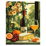 TOSTOG Cartoon Romantic Dinner Diamond Art Kits for Adults, Wine Cheese Diamond Paintings for Adults, Full Drill Diamond Art Kits, 5D Diamond Paintings Kit Gem Painting Wall Decor and Gift 12*16 Inch. TOSTOG