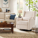 Harkawon Wingback Glider Rocking Recliner, Swivel Rocker Recliner Chair, Nursery Rocking Chair, Fabric Chair with Lumber Support, High Back, Deep Seat, for Living Room, Bedroom, Beige Harkawon