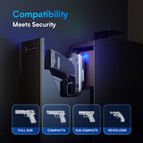 Gun Safe, Slider Biometric Gun Safe for Handgun Supports 3 Quickly Access Ways, Fingerprint, PIN Code and Key, Pistol Safe for Car, Truck, Desk, Bedside Handgun Safe ADIMO