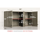 LED Laundry Wall Cabinets - Farmhouse Kitchen Wall Amount Storage Cabinets with 3 Doors and Shelves, 36inch Furnaza