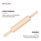 KitchenAid Maple Wood Handled Rolling Pin, 22-Inch KitchenAid