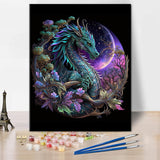 TUMOVO DIY Paint by Numbers, Red Dragon Adults' Paint-by-Number Kits on Canvas, Medieval Dragon Paint by Numbers Kit for Adults Kids and Beginner, 16X20 Inch Flameless Adult Paint by Numbers TUMOVO