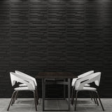 Art3d A10032BK Wall Panels, 32 Square Feet, 3D Rectangle 3-Black, Sq Ft Art3d