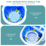 Giantex GX24977-PE, Mini Washer and Spinner Combo, 5.5lbs, Semi-automatic Compact Laundry Apartment Dorm RV Portable Washing Machine, 5.5 LBS Capacity Giantex