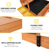 Aivituvin Kids Wooden Sandbox for Backyard, Large Sand Box with 2 Bench Seats and Toy Bin Storage- Bottomless Sand Pit Aivituvin