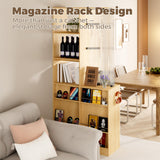 Freestanding Room Divider Cabinet with Storage, Glass & Wooden Book Shelf, Adjustable Shelves Shoe Storage Organizer for Entryway, Living Room, Dining Room, Partition Screen Privacy Wall Divider Kikihouse