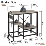 Becuddler 20/30/37 Gallon Fish Tank Stand with Charging Station, 30.7 x 13.8 Metal Aquarium Stand with 3-Tiers Adjustable Storage Shelves, 6-Legs Reptile Terrarium Stand, 400 LBs Becuddler