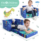ACRABROS Kids Couch: Toddler Sofa Bed Fold Out for Gilrs Boys Baby Flip Out Convertible Lounge Chair Dinosaur ACRABROS