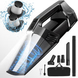 Handheld Vacuum Cordless Car Vacuum Portable with LED Light, High Power Suction, Lightweight Rechargeable Hand Vacuum, Hand Held Vacuum Cleaner for Car Home Office, Pet Hair, Black Blestan