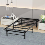Twin Bed Frame Metal Platform Bed Frame Twin Size 14 Inch Mattress Foundation Box Spring Replacement Heavy Duty Steel Slat Easy Assembly Noise-Free,Black BestMassage