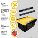 Overhead Bin Rack - Ceiling Mount Overhead Garage Rack | Adjustable Width and Orientation | Heavy Duty Ceiling Bin Storage Rails | Fits Black & Yellow Storage Bins | USA Designed (8 Bins) SteelChimp