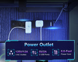 Casaottima Gaming Desk with Power Outlets & LED Lights, 43 Inch Reversible L Shaped Computer Desk with Shelves & Storage Bag, Corner Desk for Home Office, Black Casaottima