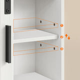 HOOBRO Medicine Cabinet, Farmhouse Bathroom Wall Cabinet with Sliding Barn Door, Adjustable Shelf and Towel Bar, Wall Mounted Storage Cabinet Over The Toilet for Bathroom, Kitchen, Bedroom, White HOOBRO