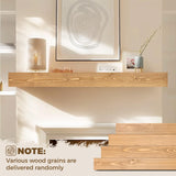 ABSWHLM 60x8x3 Fireplace Mantel - Handcrafted Hollow Rustic Solid Wood Wall Mounted Floating Shelf with Invisible Heavy Duty Wood Bracket (Natural Wood) ABSWHLM