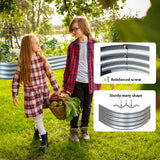 COATTOA Raised Garden Bed, Outdoor Galvanized Planter Boxes, Beds with Metal Plant Stakes, Large Stock Tank, for Vegetables 4×2×1ft COATTOA