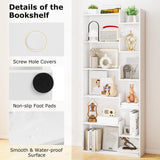 Tangkula 6-Tier Bookshelf, 64”H Tall Open Bookcase with Anti-Tip Kits, Home Office Free-Standing Wood Room Divider Display Book Shelf, Modern 11-Shelf Storage Rack for Study, Living Room (1, White) Tangkula
