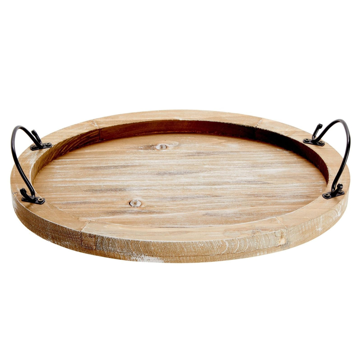 Farmlyn Creek Oval Wooden Serving Tray with Handles, Decorative Platter for Coffee Table, Living Room (15.75 x 10.8 x 1.25 in) Farmlyn Creek