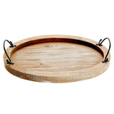 Farmlyn Creek Oval Wooden Serving Tray with Handles, Decorative Platter for Coffee Table, Living Room (15.75 x 10.8 x 1.25 in) Farmlyn Creek
